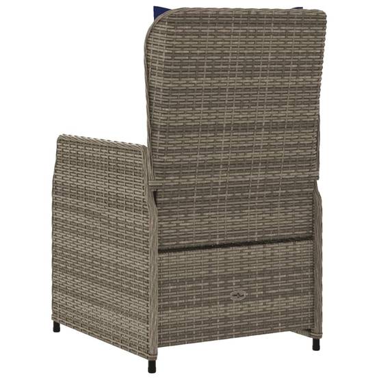 Lot de 2 chaises de jardin inclinables résine tressée gris 55 x 60 x 93 cm - PANGIVO - Image 7
