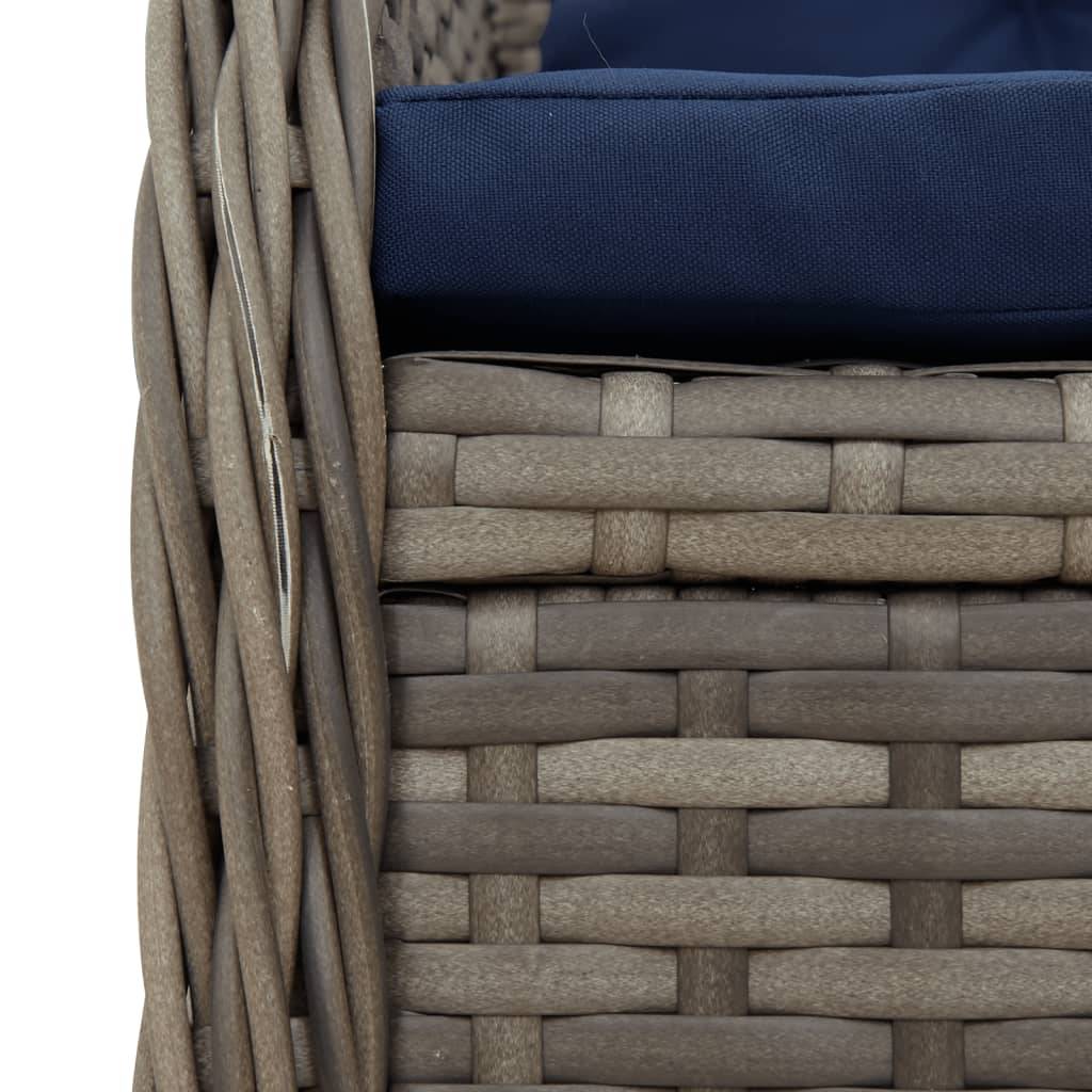 Lot de 2 chaises de jardin inclinables résine tressée gris 55 x 60 x 93 cm - PANGIVO - Image 9