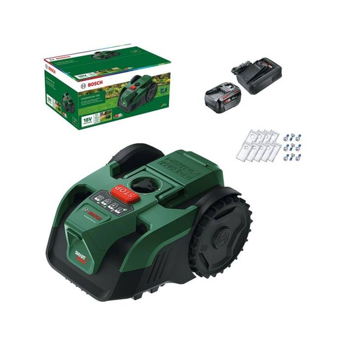 Bosch - Robot tondeuse sans fil Bosch VisiMow 18V 200 kit, largeur de coupe 18 cm, batterie 5 Ah - BOSCH - Image 1