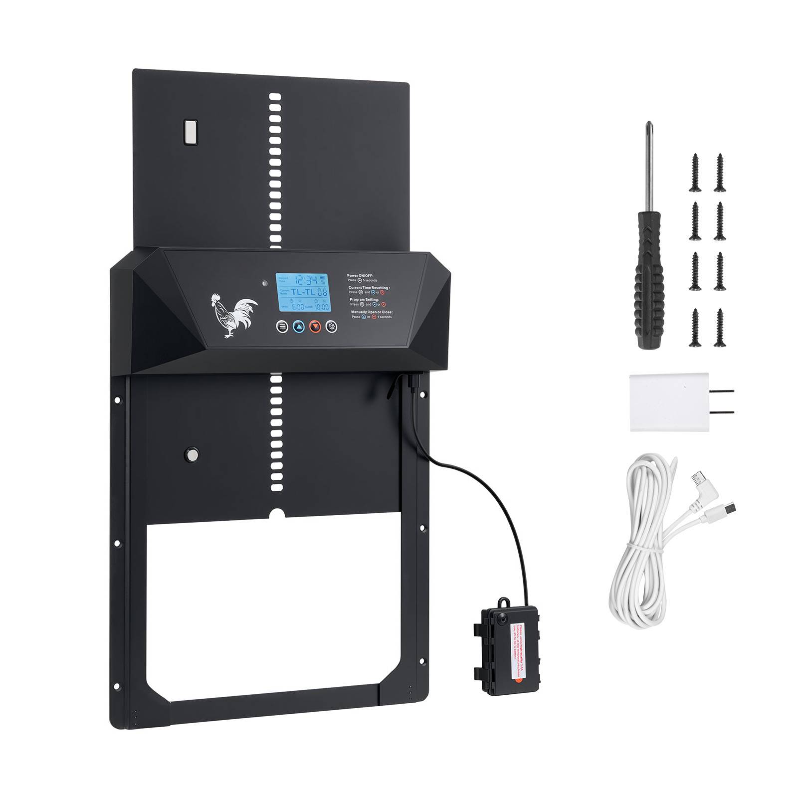 SucceBuy Porte Poulailler Automatique à Piles et CC avec Capteur Lumière Minuterie - Image 1