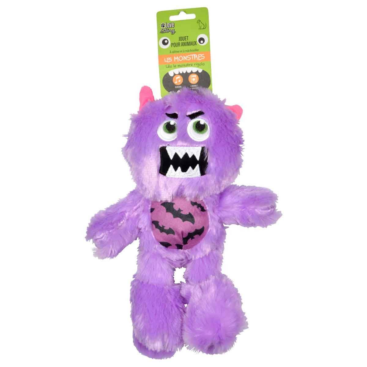 Love Story - Jouet pour Chien "Léo le Monstre" 31cm Violet - Image 4