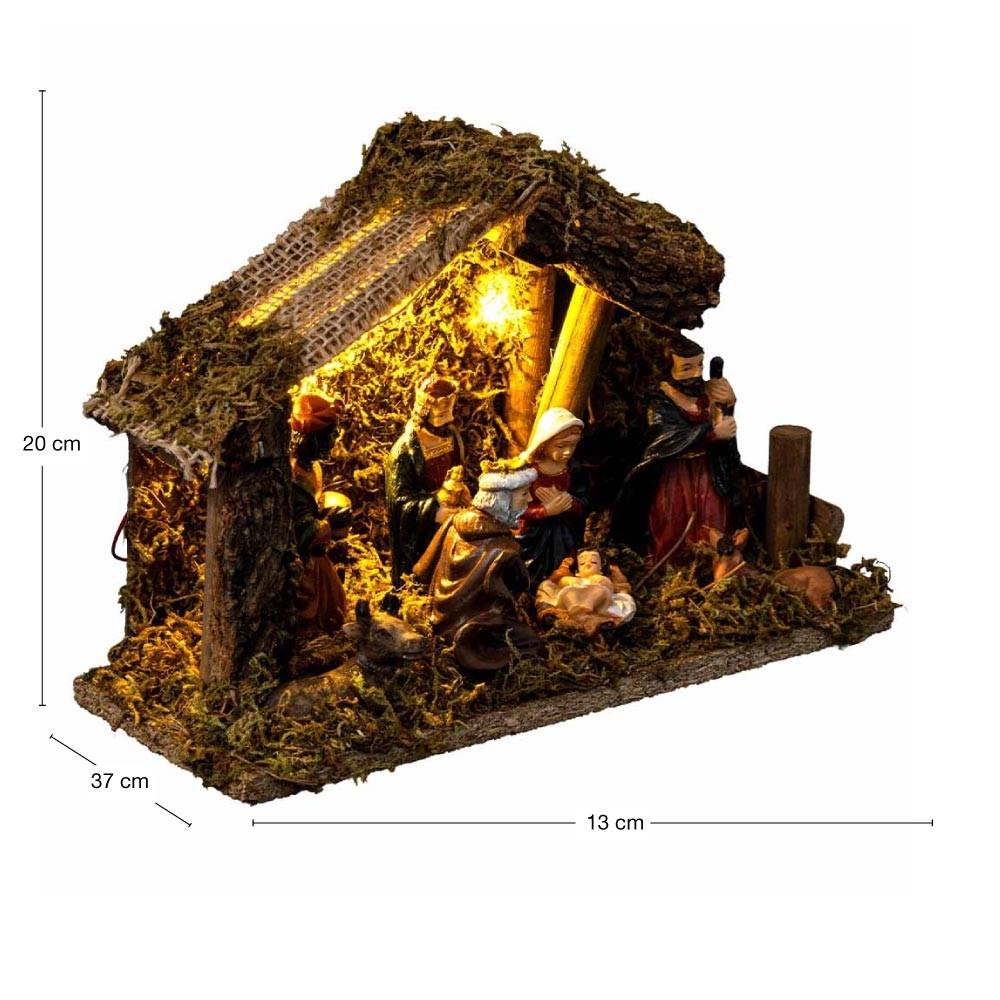 Crèche de Noël lumineuse 5 microLED avec 7 Santons - Image 4