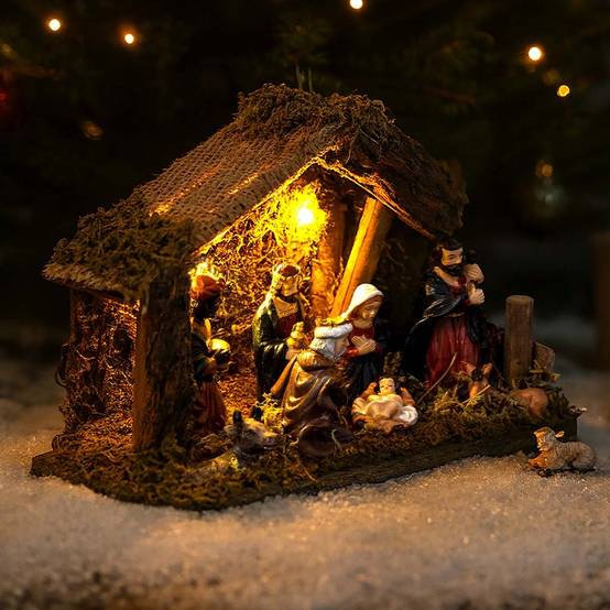 Crèche de Noël lumineuse 5 microLED avec 7 Santons - Image 5