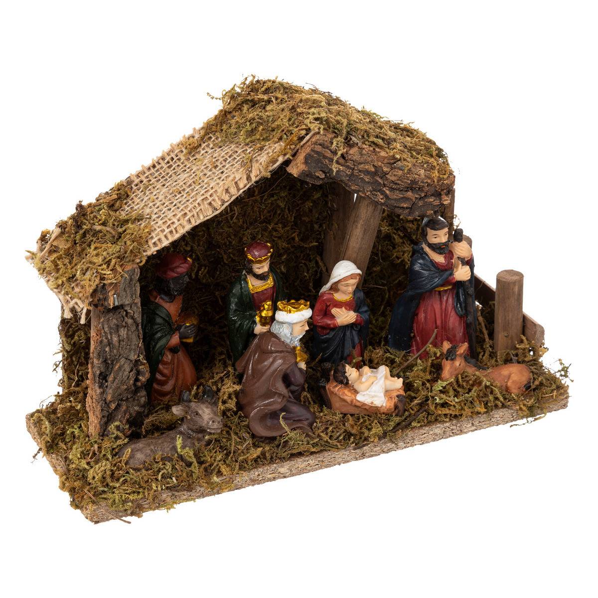 Crèche de Noël lumineuse 5 microLED avec 7 Santons - Image 1