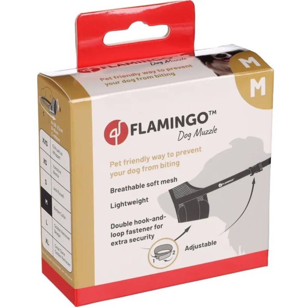 Flamingo - Muselière noir en nylon doux taille M pour chien - Image 3