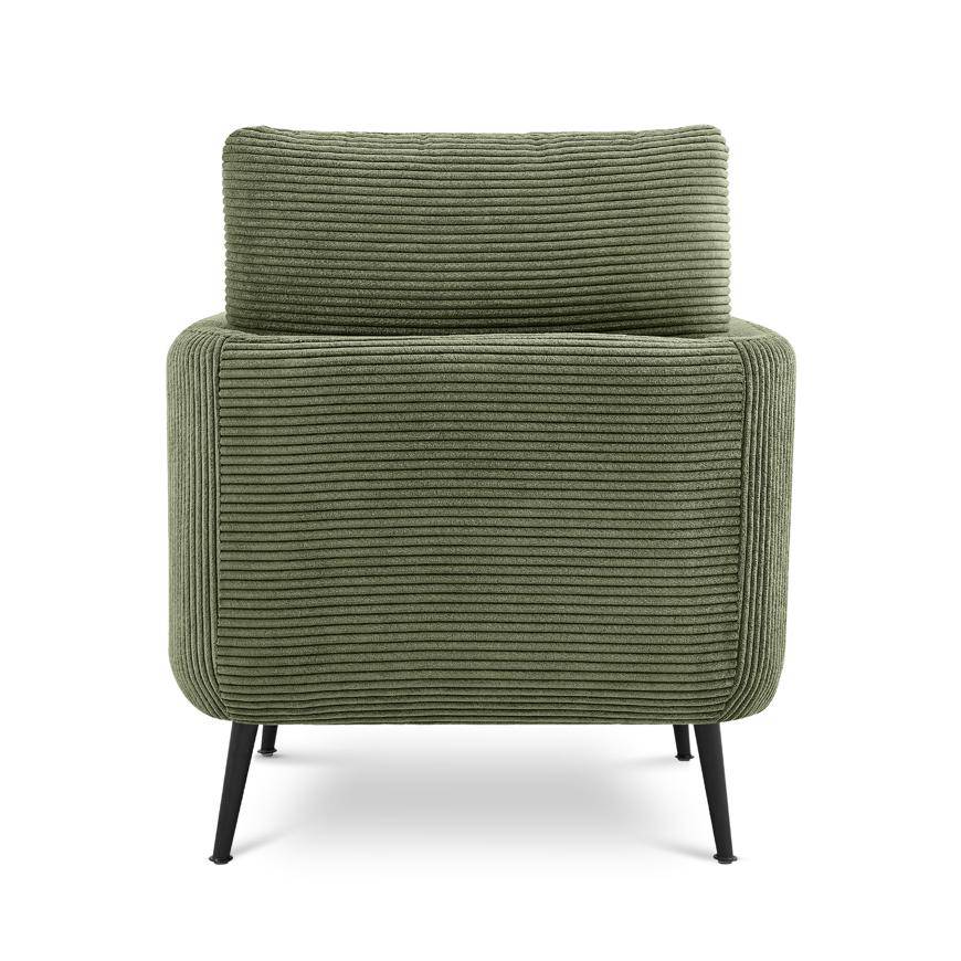 Sicaan Fauteuil design EMMA velours côtelé vert sauge - Image 4