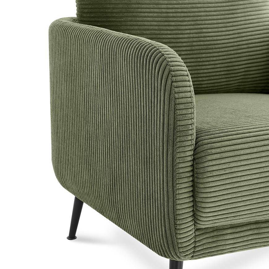 Sicaan Fauteuil design EMMA velours côtelé vert sauge - Image 5