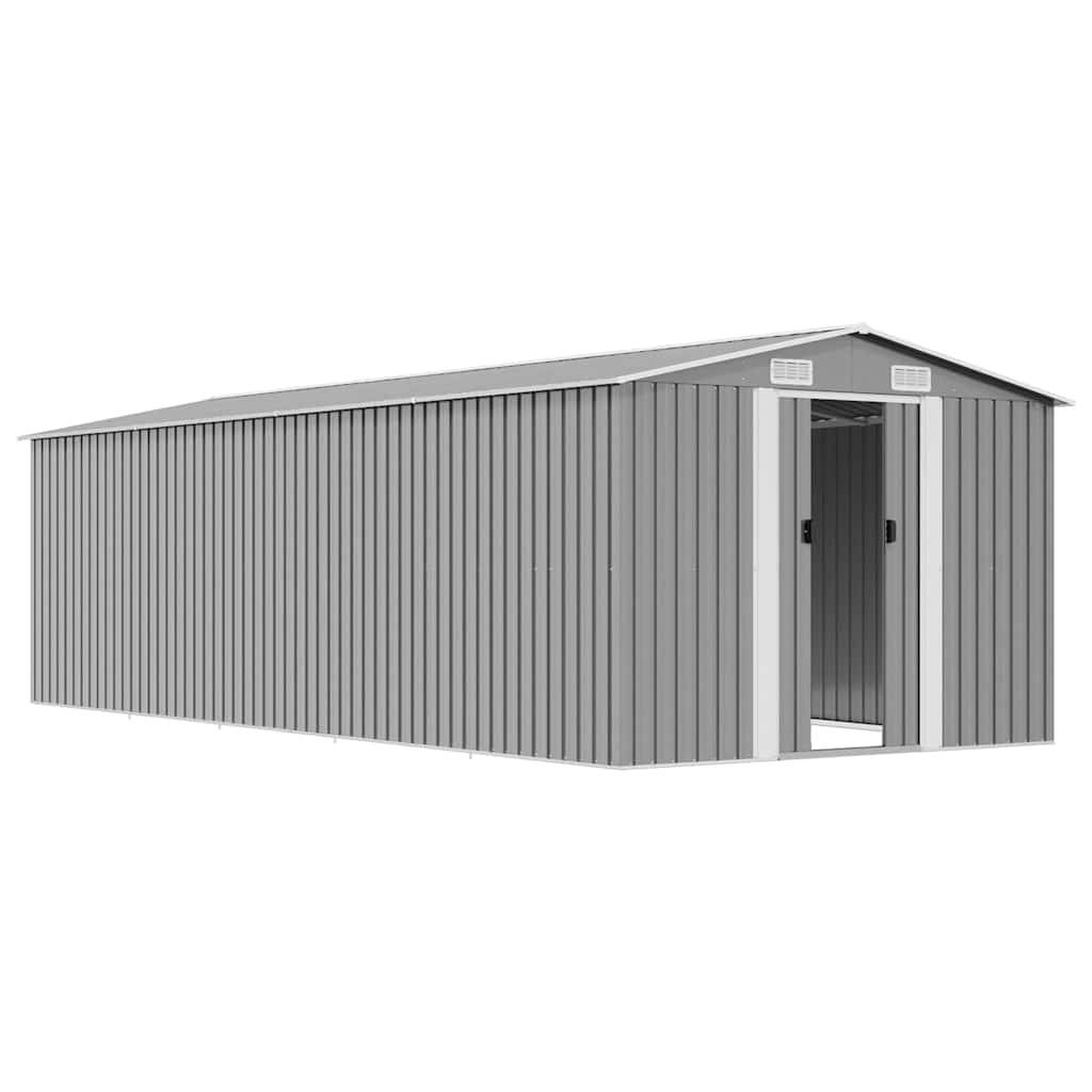 PANGIVO - Abri de jardin avec double porte coulissante - Acier galvanisé gris - 257x580x181 cm - Surface au sol 13,87m² - PANGIVO - Image 4