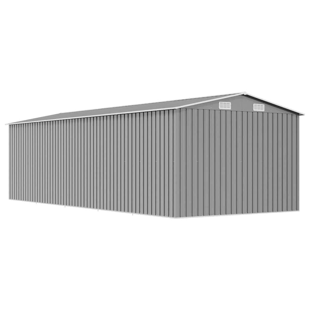 PANGIVO - Abri de jardin avec double porte coulissante - Acier galvanisé gris - 257x580x181 cm - Surface au sol 13,87m² - PANGIVO - Image 6