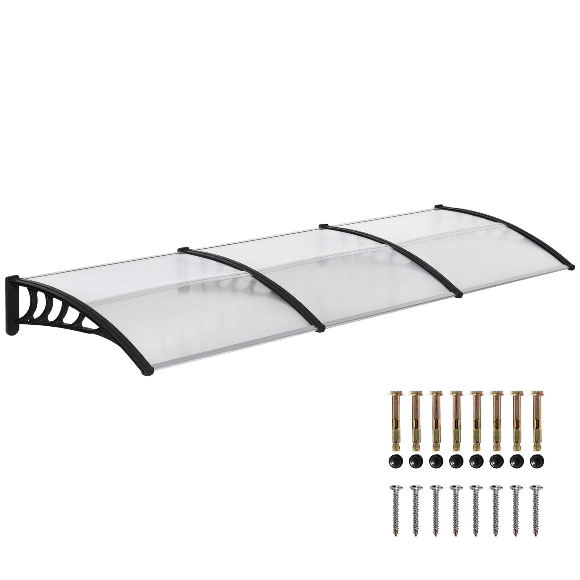 Auvent de porte toit marquise en polycarbonate auvent de porte d'entrée bord en aluminium contre la pluie et UV - Image 1
