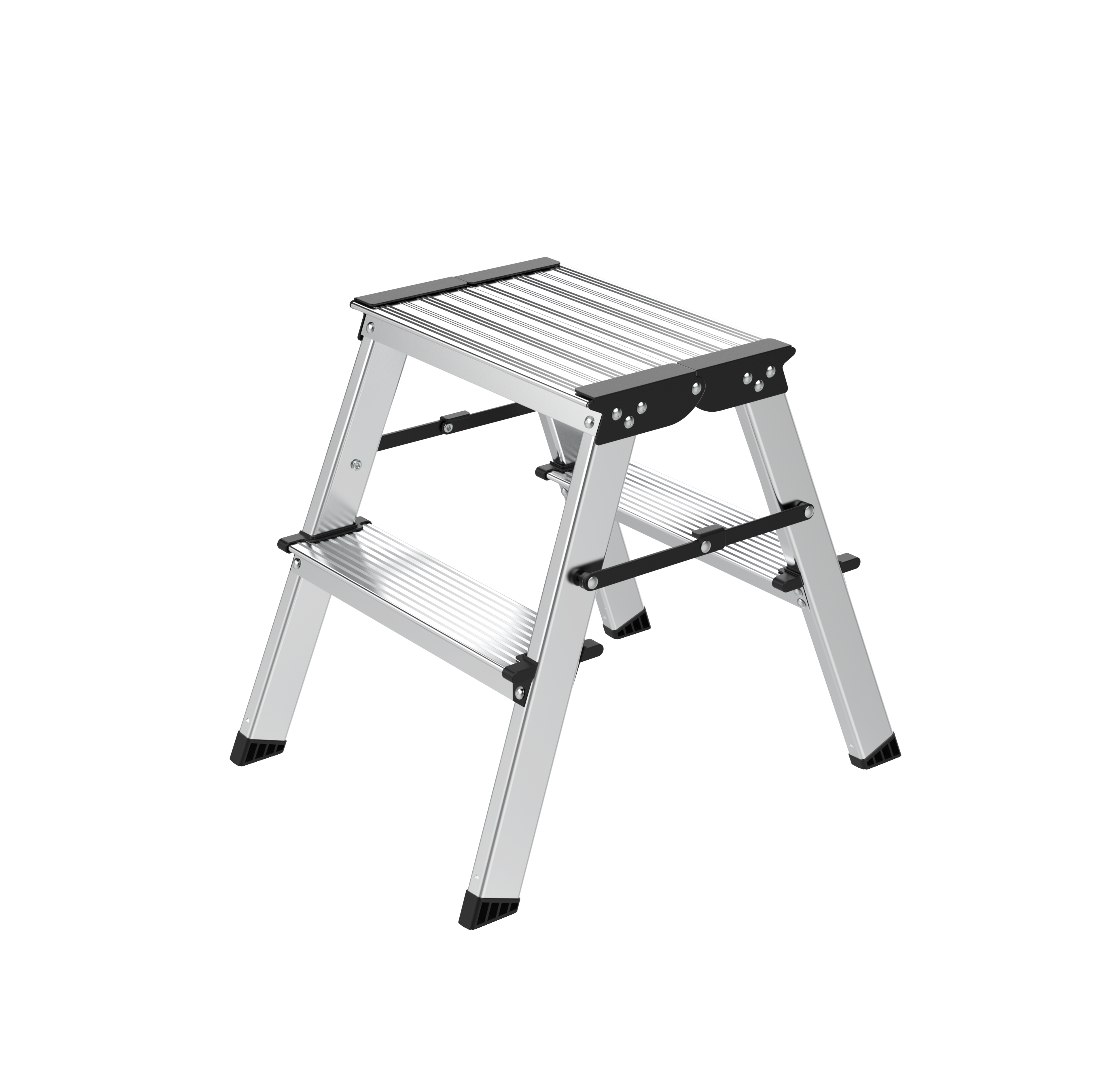 Escabeau aluminium 2x2 léger avec marches et pieds antidérapants - ESCALO - Image 2