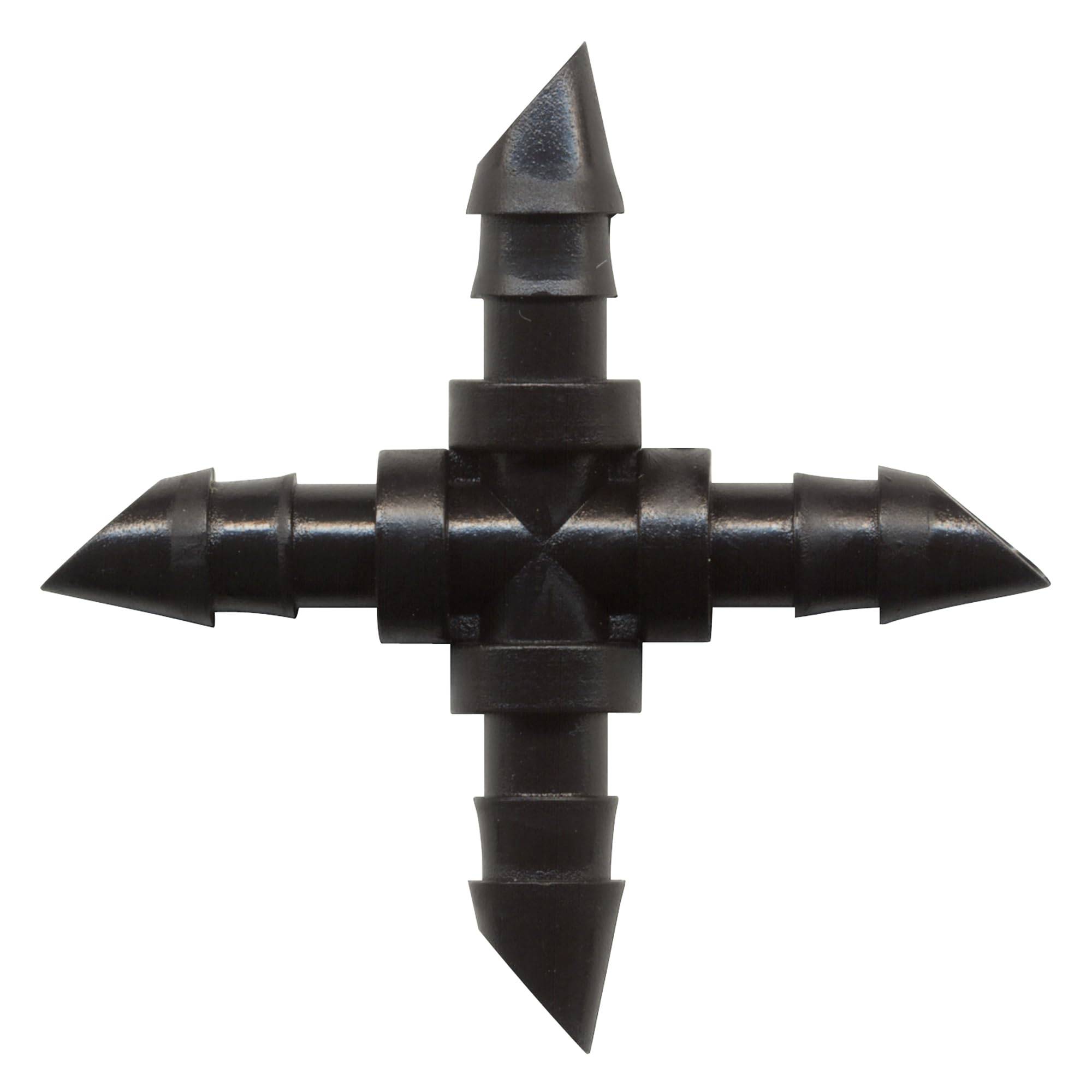 Jardibric - Jardibric - Lot de 10 Croix Cannelées Ø6 mm pour Arrosage Goutte à Goutte - Raccords de Conduite Secondaire pour Réseau d'Irrigation Multi Lignes - Image 1