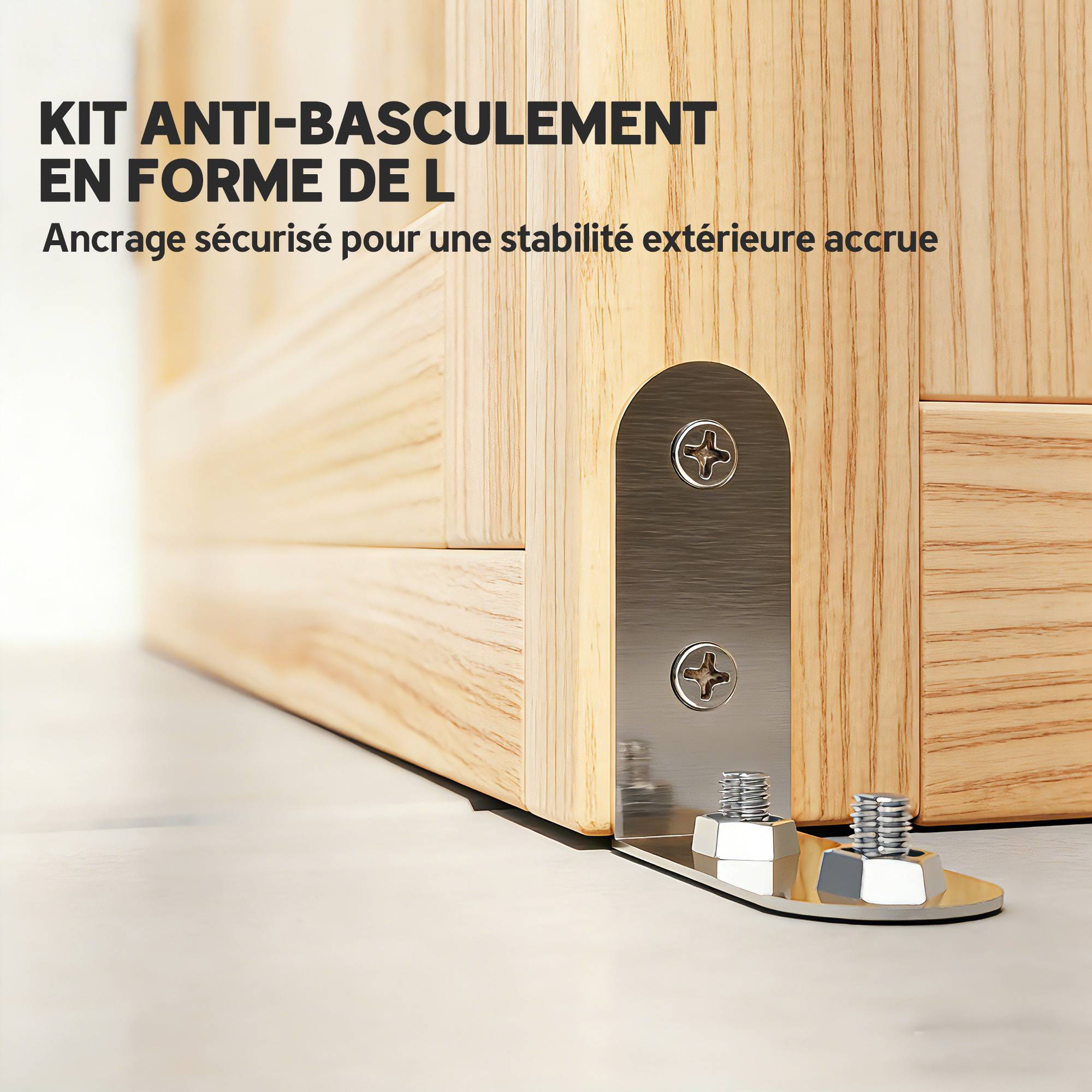 Armoire de jardin bois extérieur 4 portes toit asphalte 82x50x190cm naturel - ComfortXL Outdoor Living - Image 6