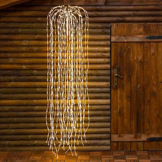 Branche lumineuse saule pleureur 2M argentée 800 microLED blanc chaud fixe - Image 1