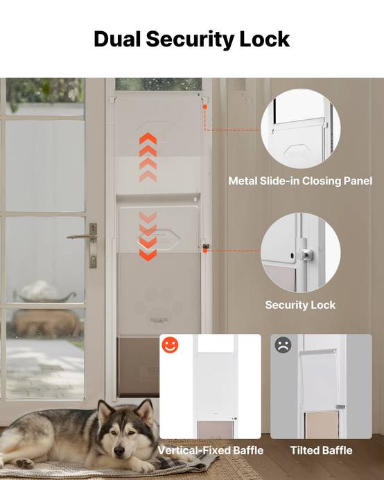 VEVOR Chatière pour Chien pour Porte Coulissante en Verre avec Rabat 346x600 mm - Image 5