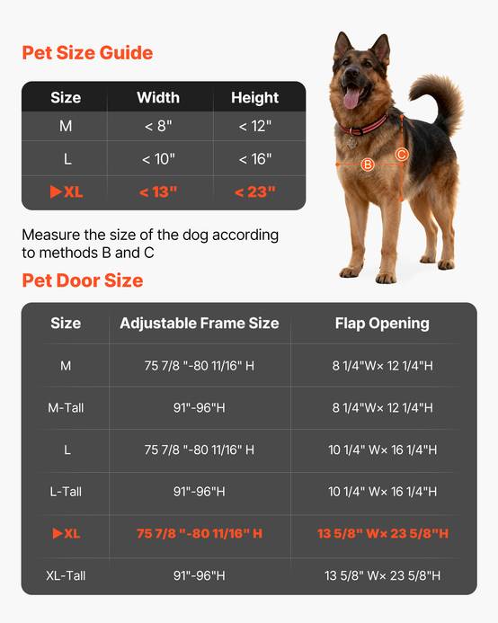 VEVOR Chatière pour Chien pour Porte Coulissante en Verre avec Rabat 346x600 mm - Image 6