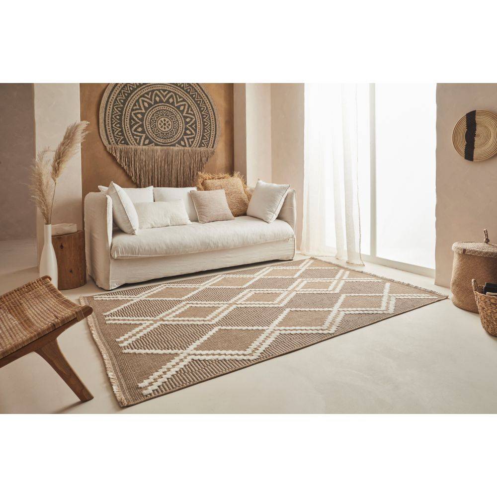 Jardindeco - Tapis intérieur extérieur aspect jute marron Tijuana 9048 230 x 160 cm - Image 2