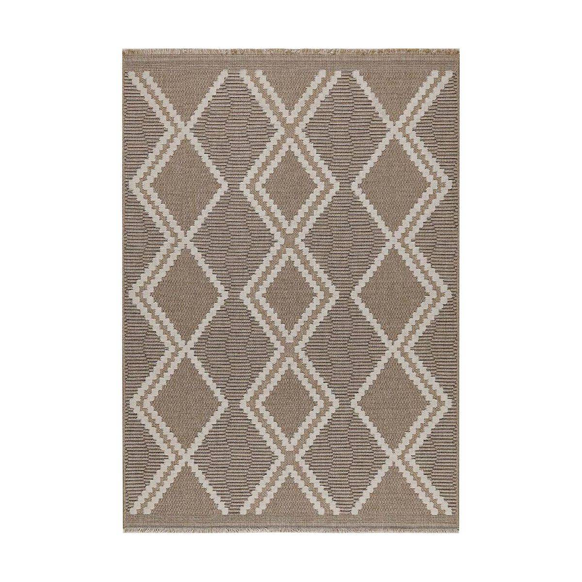 Jardindeco - Tapis intérieur extérieur aspect jute marron Tijuana 9048 230 x 160 cm - Image 1