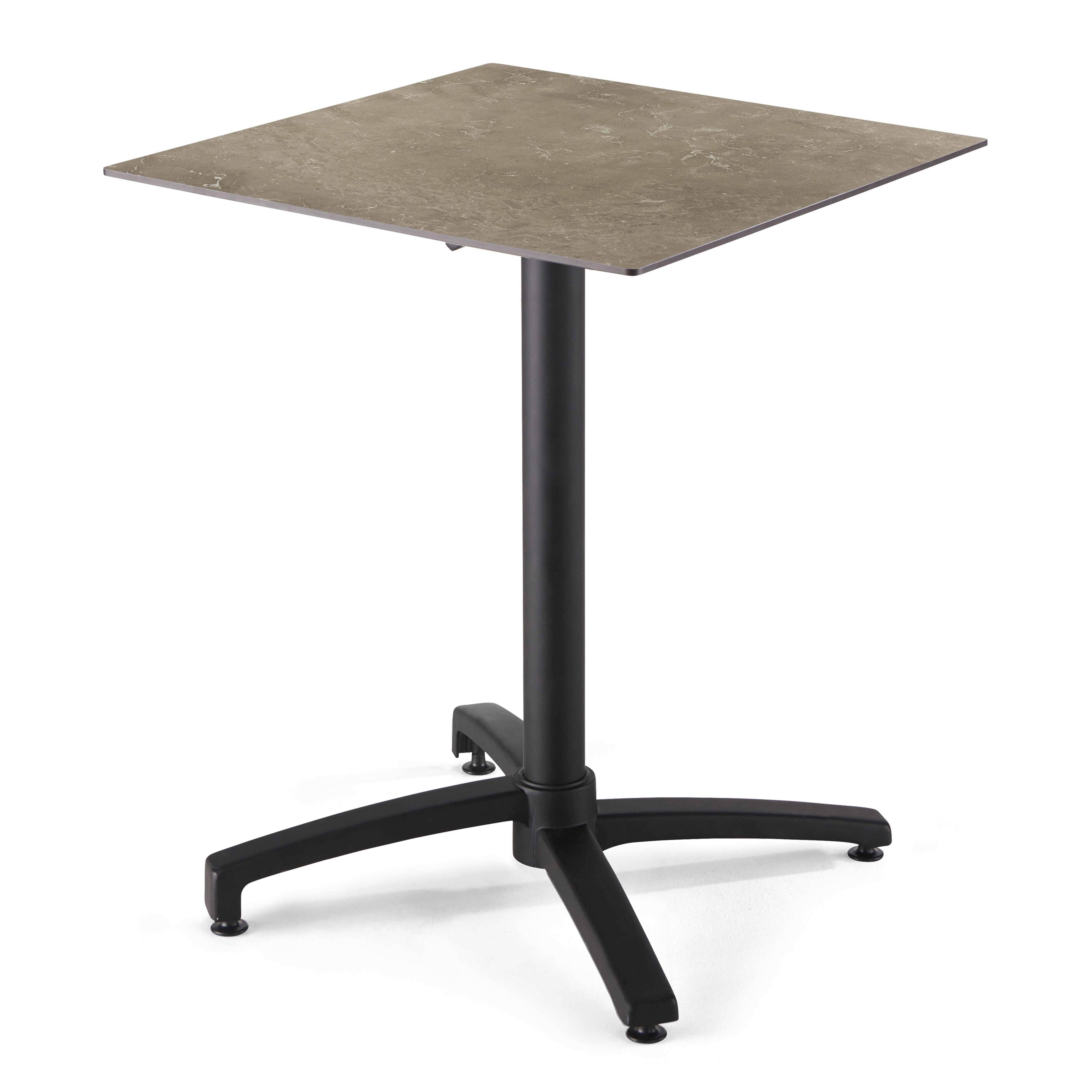Oviala - Ensemble table terrasse stratifié marbre beige et 4 fauteuils gris - Oviala - Image 2