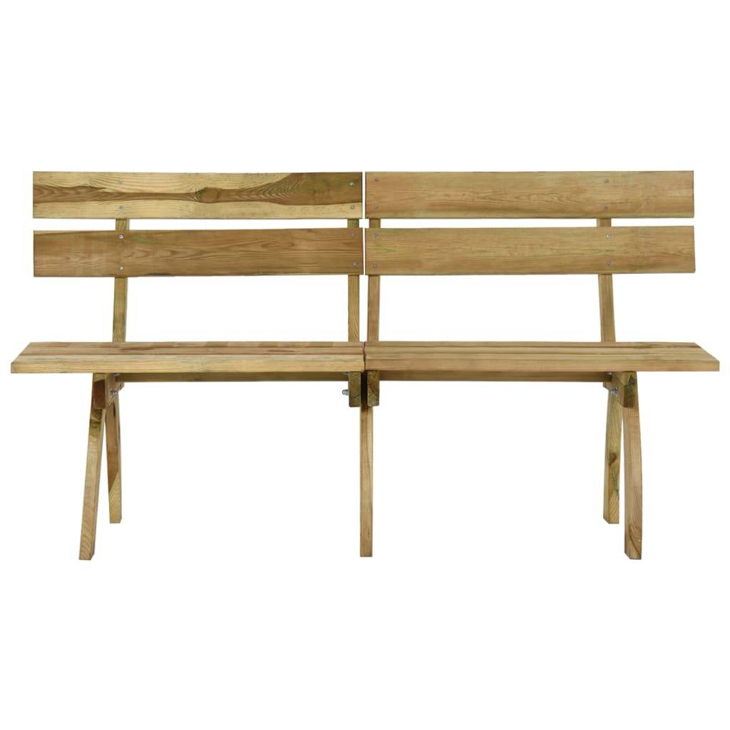 Helloshop26 - Banc de jardin meuble de patio d'extérieur terrasse 160 x 60 x 86 cm bois de pin imprégné - Image 2