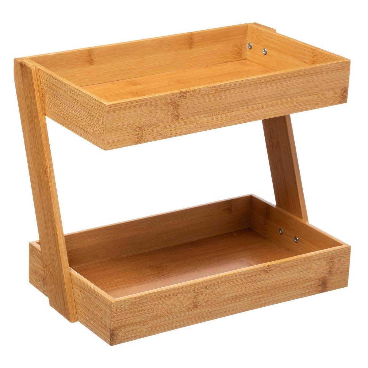 Organiseur 2 Plateaux "Bambou" 31cm Beige