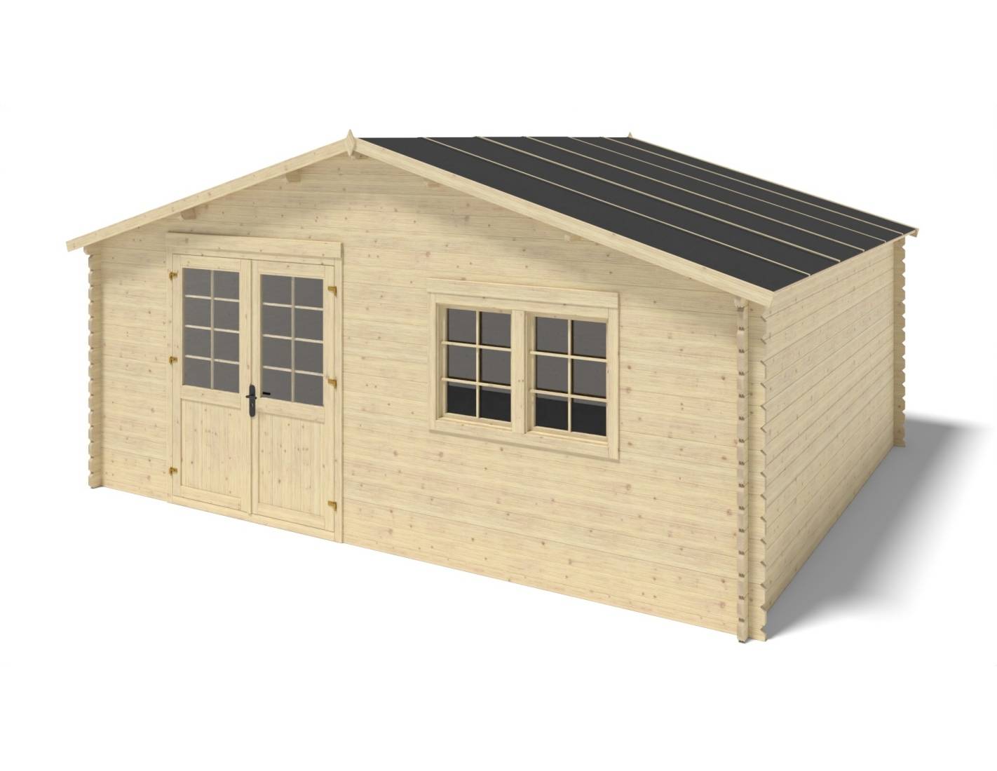 Altanka - Abri de jardin en bois - 6x5 m + terrasse avec balustrade et avant-toit en bois - 48 m2 - DOM747+DOM556+DOM558+POD04 - ALTANKA - Image 7