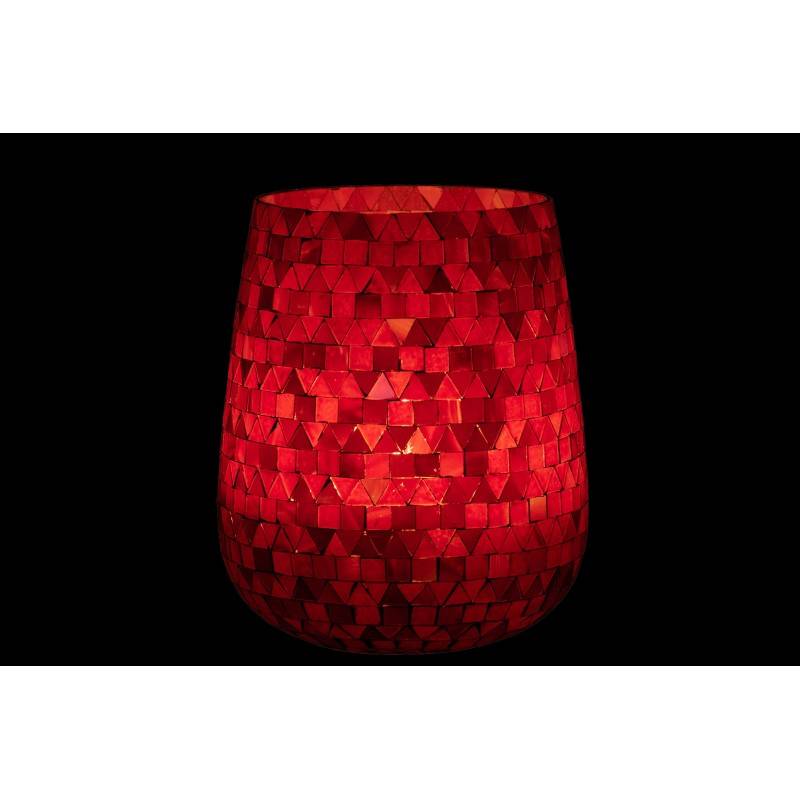 Photophore triangle en verre rose 17x17x21 cm - J-Line - Image 3