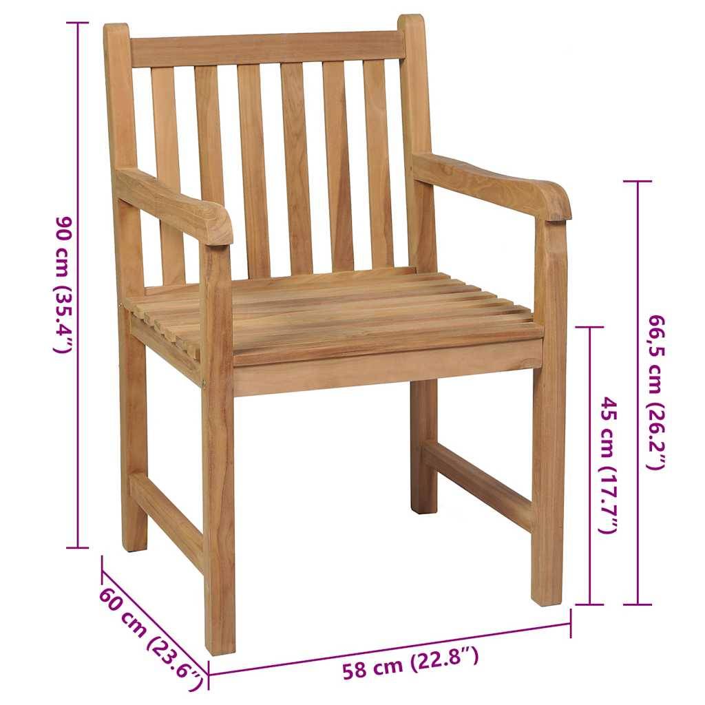 Chaises de jardin en bois de teck avec coussins anthracite, 58 x 60 x 90 cm, lot de 6 - PANGIVO - Image 9