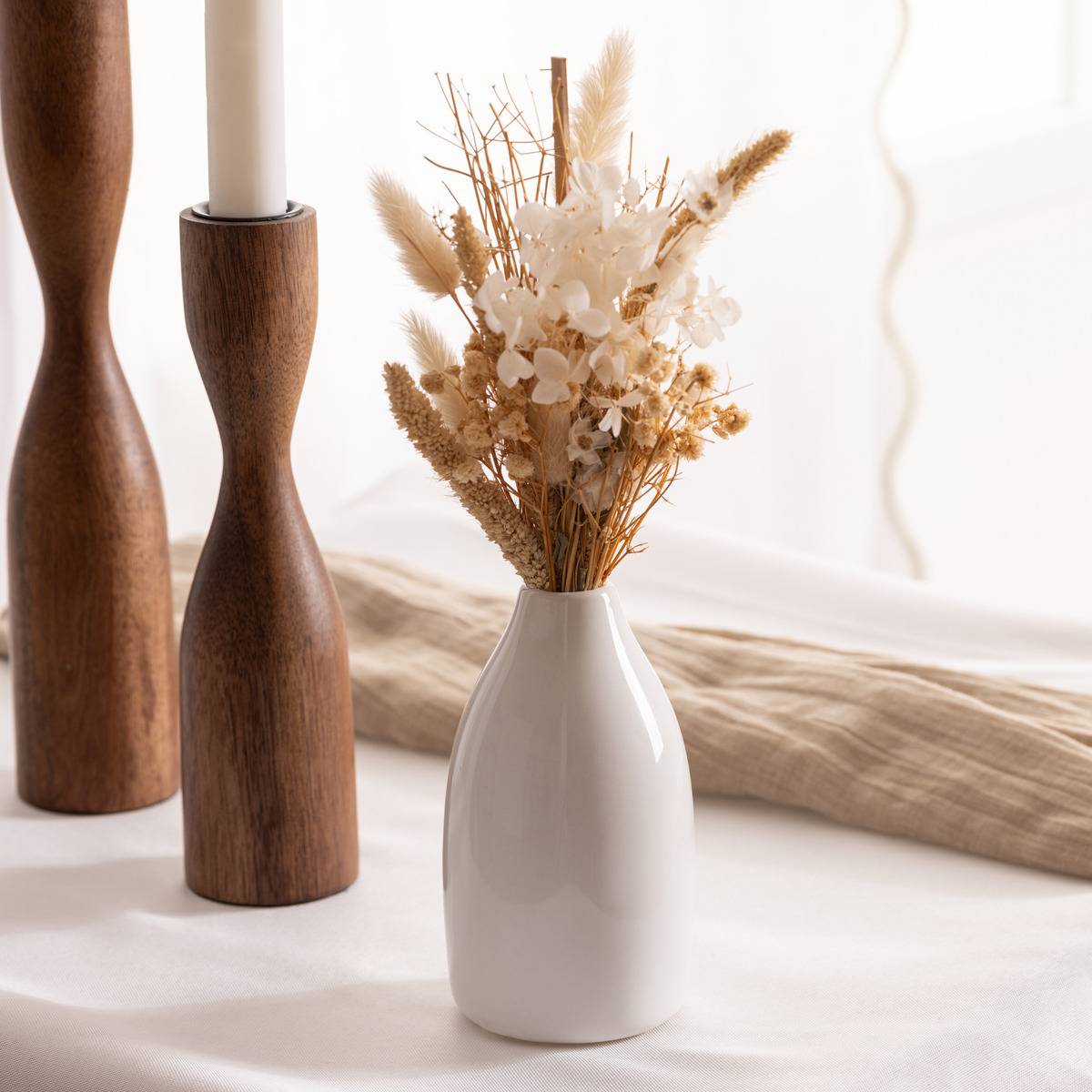 Atmosphera - Composition fleurs séchées H25cm avec vase - Atmosphera Créateur d'intérieur - Image 1