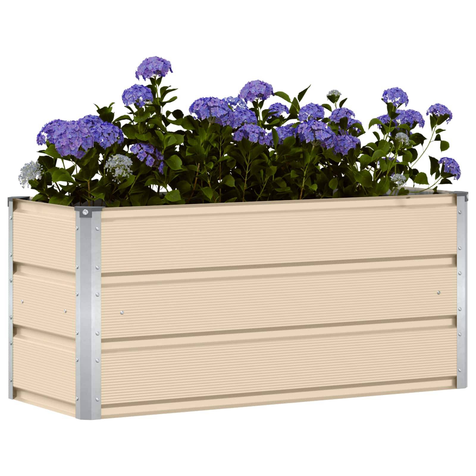 Vidaxl - Jardinière Ivoire 100 x 40 x 45 cm Acier vidaXL 42018080 - Image 4
