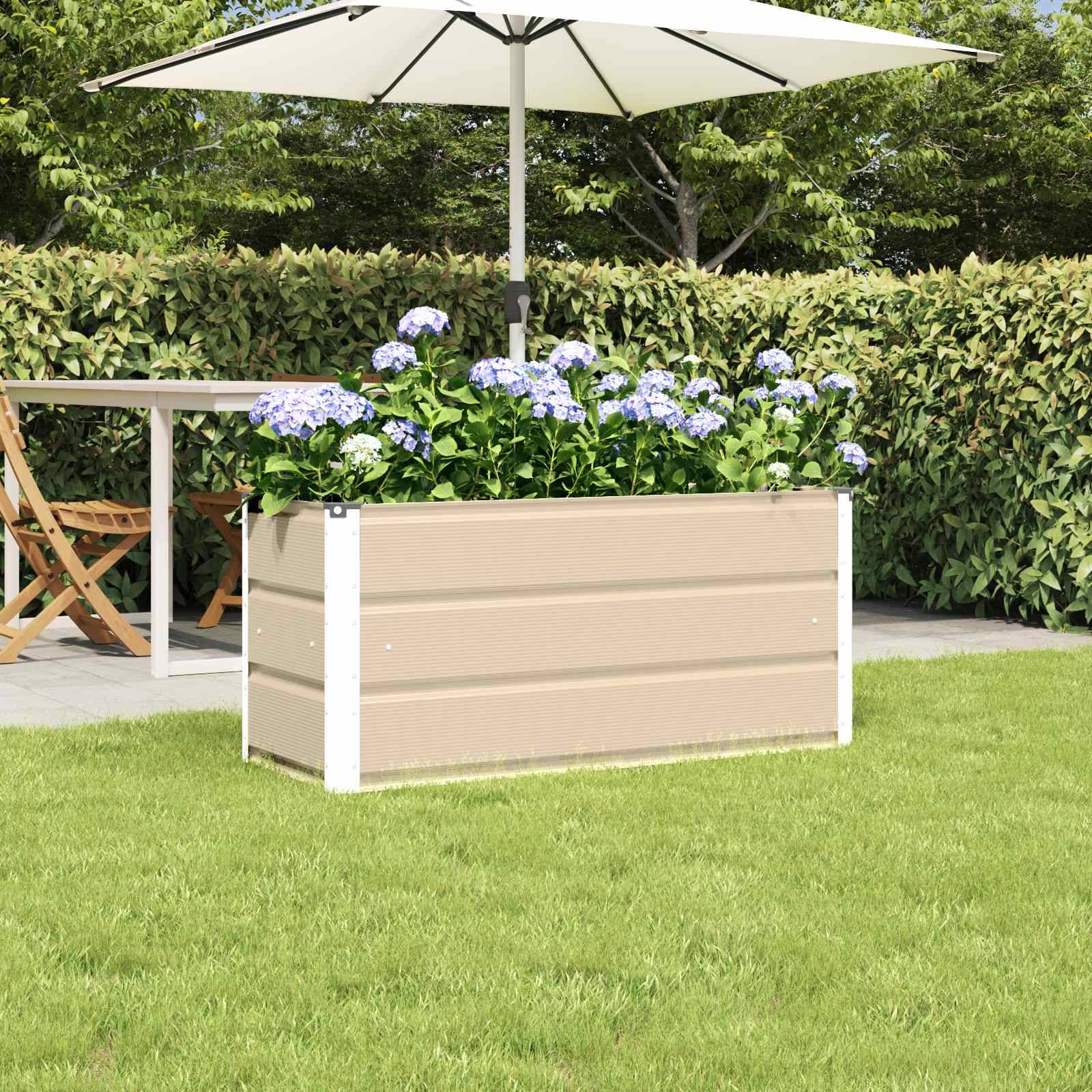 Vidaxl - Jardinière Ivoire 100 x 40 x 45 cm Acier vidaXL 42018080 - Image 1