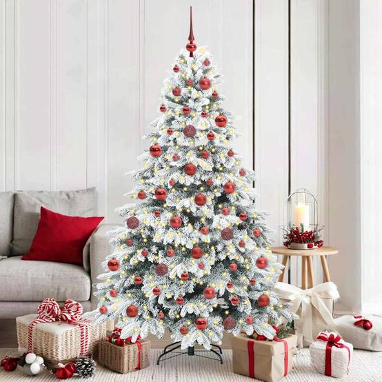Maison Chic - Sapin de Noël | Arbre de Noël artificiel avec 300 LED Blanc 180 cm PE et PVC Maison Chic - Image 2
