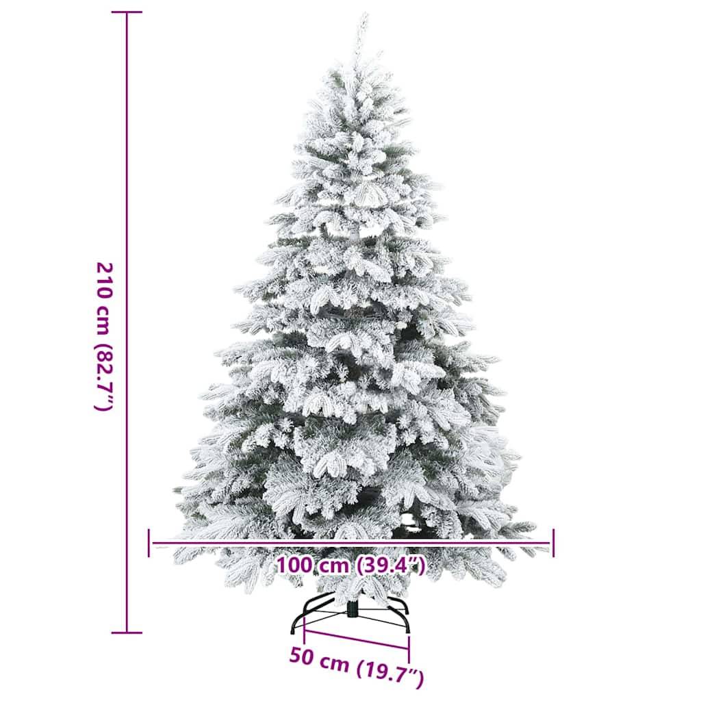ComfortXL - Sapin de Noël Artificiel Enneigé PVC PE pour Fêtes Intérieur Blanc 210 cm – ComfortXL Outdoor Living - Image 9