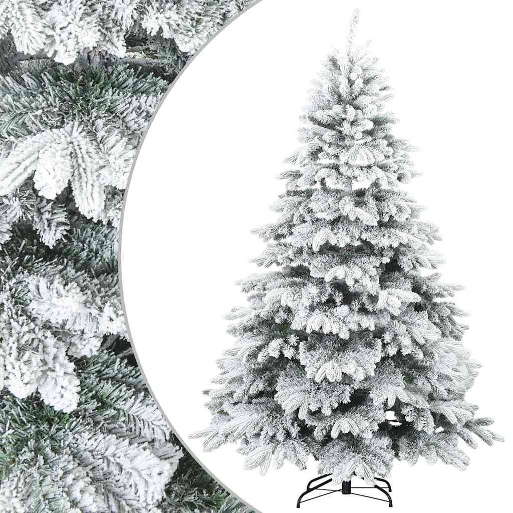 ComfortXL - Sapin de Noël Artificiel Enneigé PVC PE pour Fêtes Intérieur Blanc 210 cm – ComfortXL Outdoor Living - Image 2