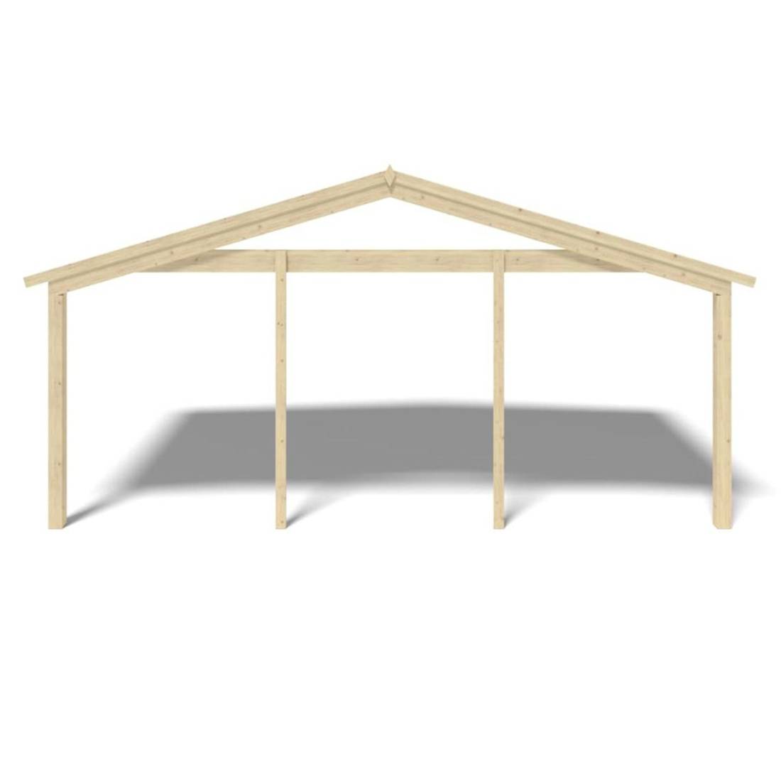 Altanka - Avant-toit en bois 6x3m pour le chalet de jardin 6m, couleur naturel - DOM556 - ALTANKA - Image 2