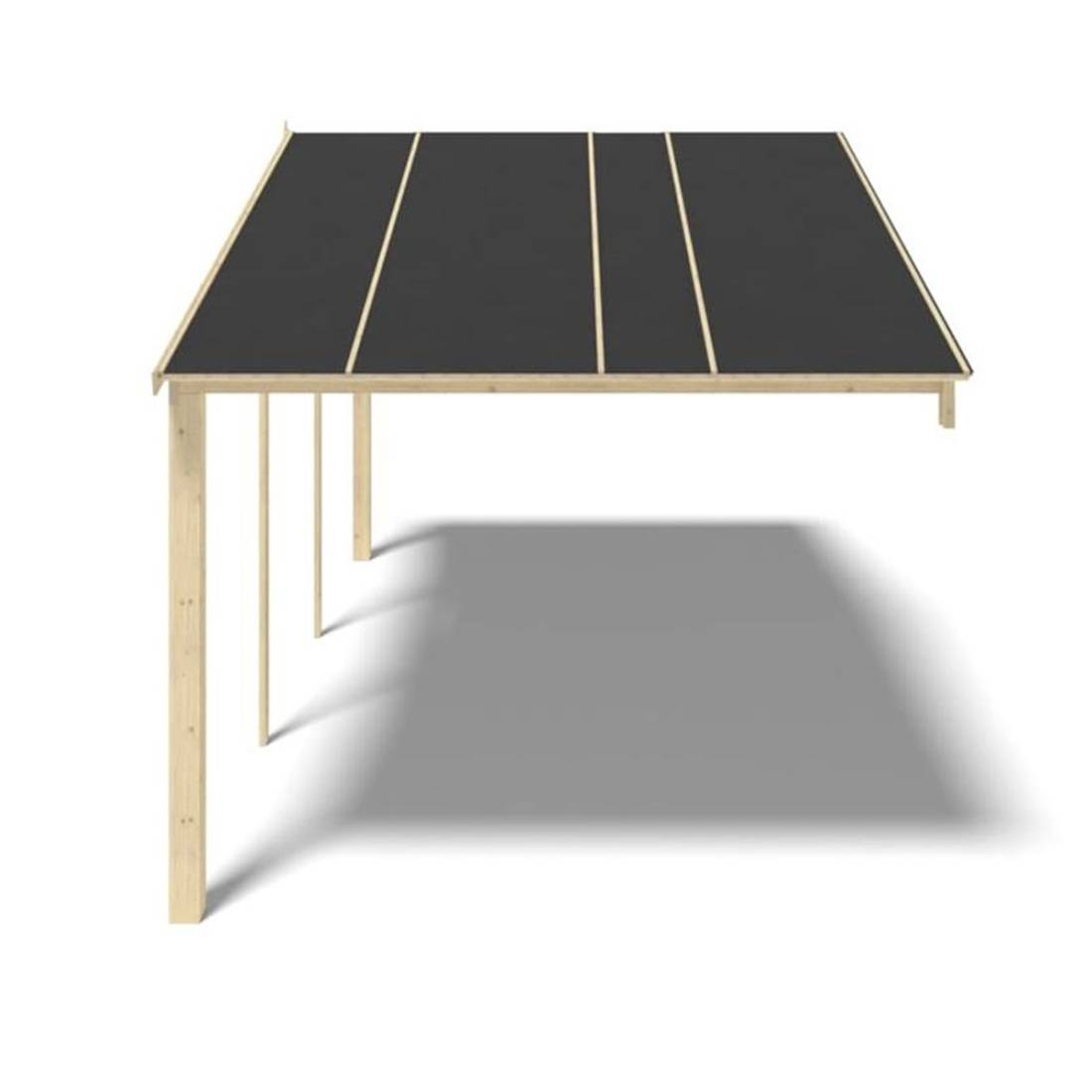 Altanka - Avant-toit en bois 6x3m pour le chalet de jardin 6m, couleur naturel - DOM556 - ALTANKA - Image 4