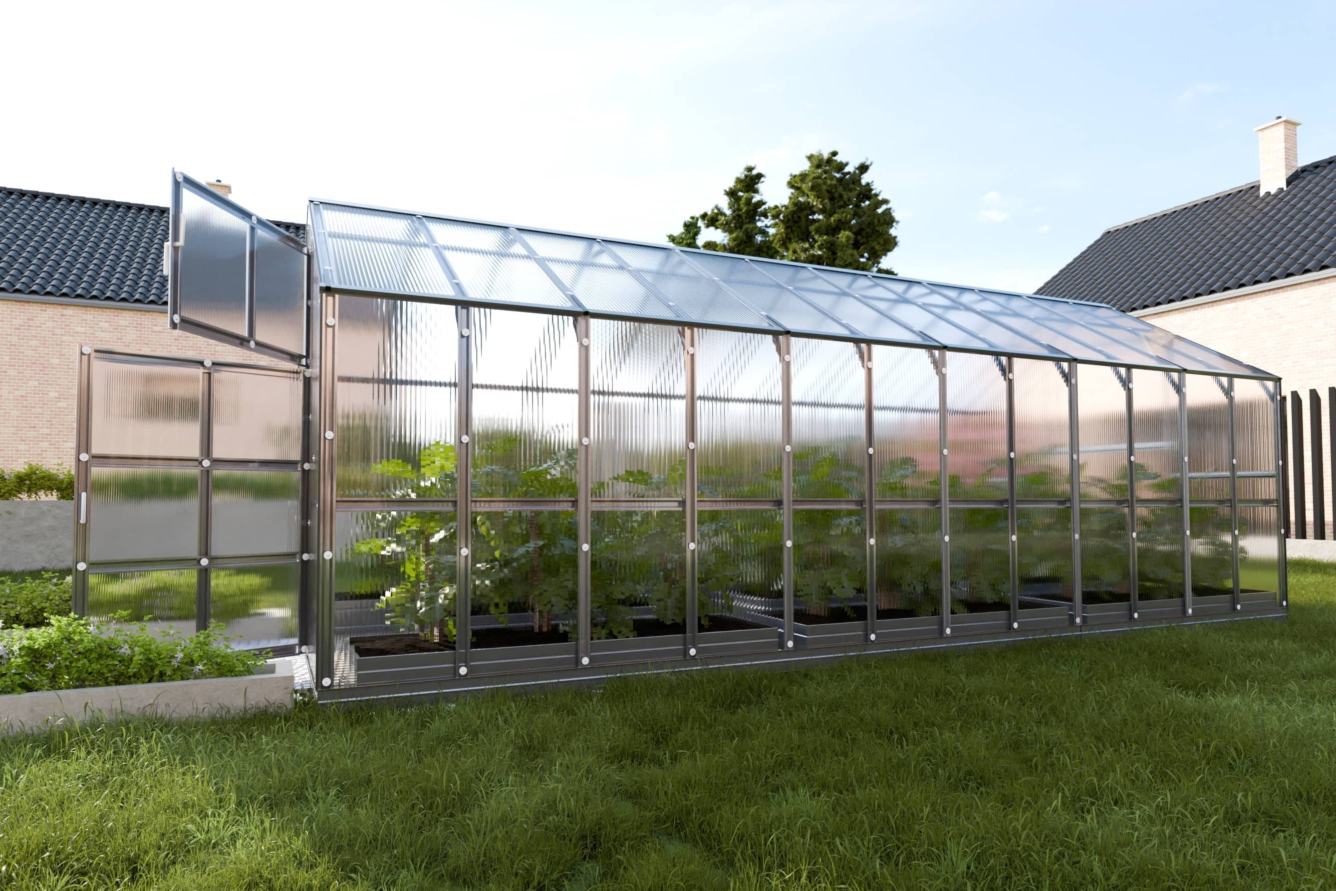 Serre KLASIKA HOUSE 2,35 x 6,12 m (14,38 m²), 6 mm avec revêtement en polycarbonate - Image 2