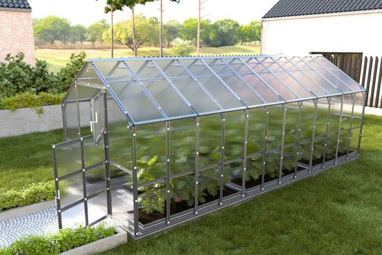 Serre KLASIKA HOUSE 2,35 x 6,12 m (14,38 m²), 6 mm avec revêtement en polycarbonate - Image 1