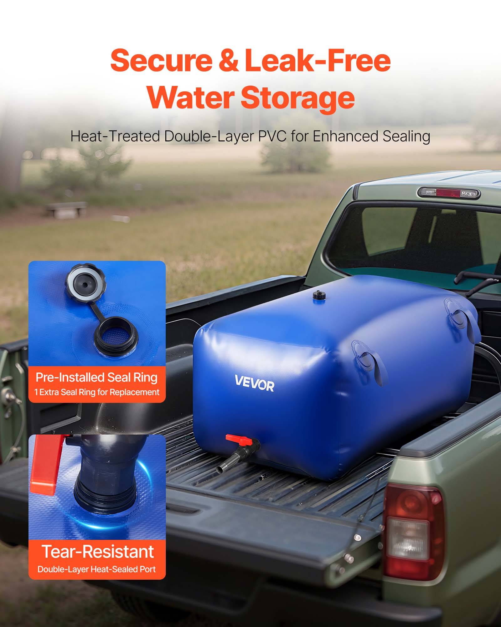 Vevor - VEVOR Réservoir d'Eau Souple Vessie de Stockage Eau Pliable en PVC 240 L Bleu - Image 4