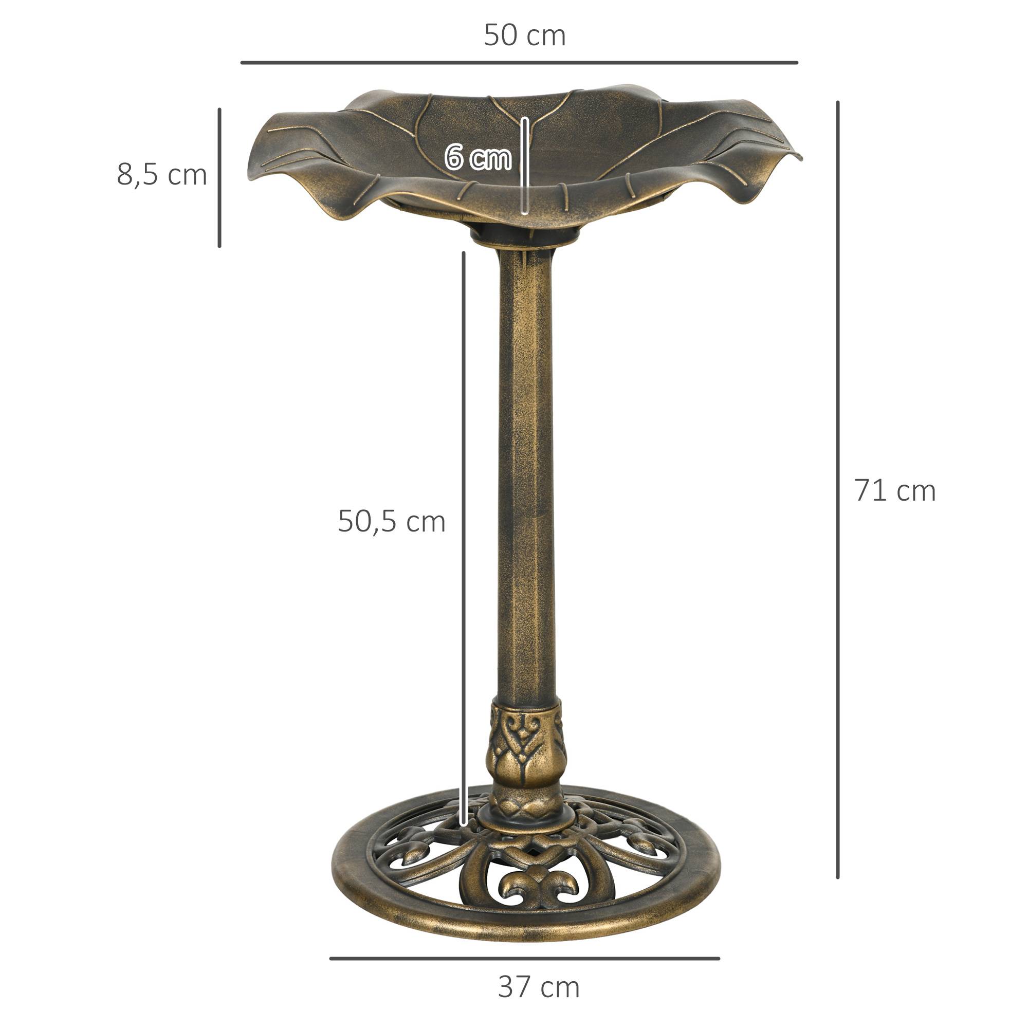 ComfortXL - Bain d’oiseaux de jardin en plastique 71 cm bronze vieilli stable et décoratif - ComfortXL Outdoor Living - Image 5