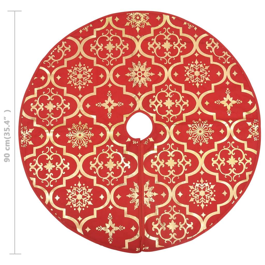 Vidaxl - Jupe de sapin de Noël de luxe avec chaussette Rouge 90 cm Tissu vidaXL 330275 - Image 3