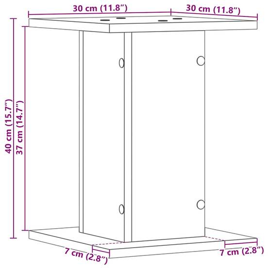 ComfortXL - Ensemble de 2 Supports pour Pots Carrés Bois Ingénierie Style Moderne pour Salon Chêne Noir 40 cm – ComfortXL Outdoor Living - Image 8
