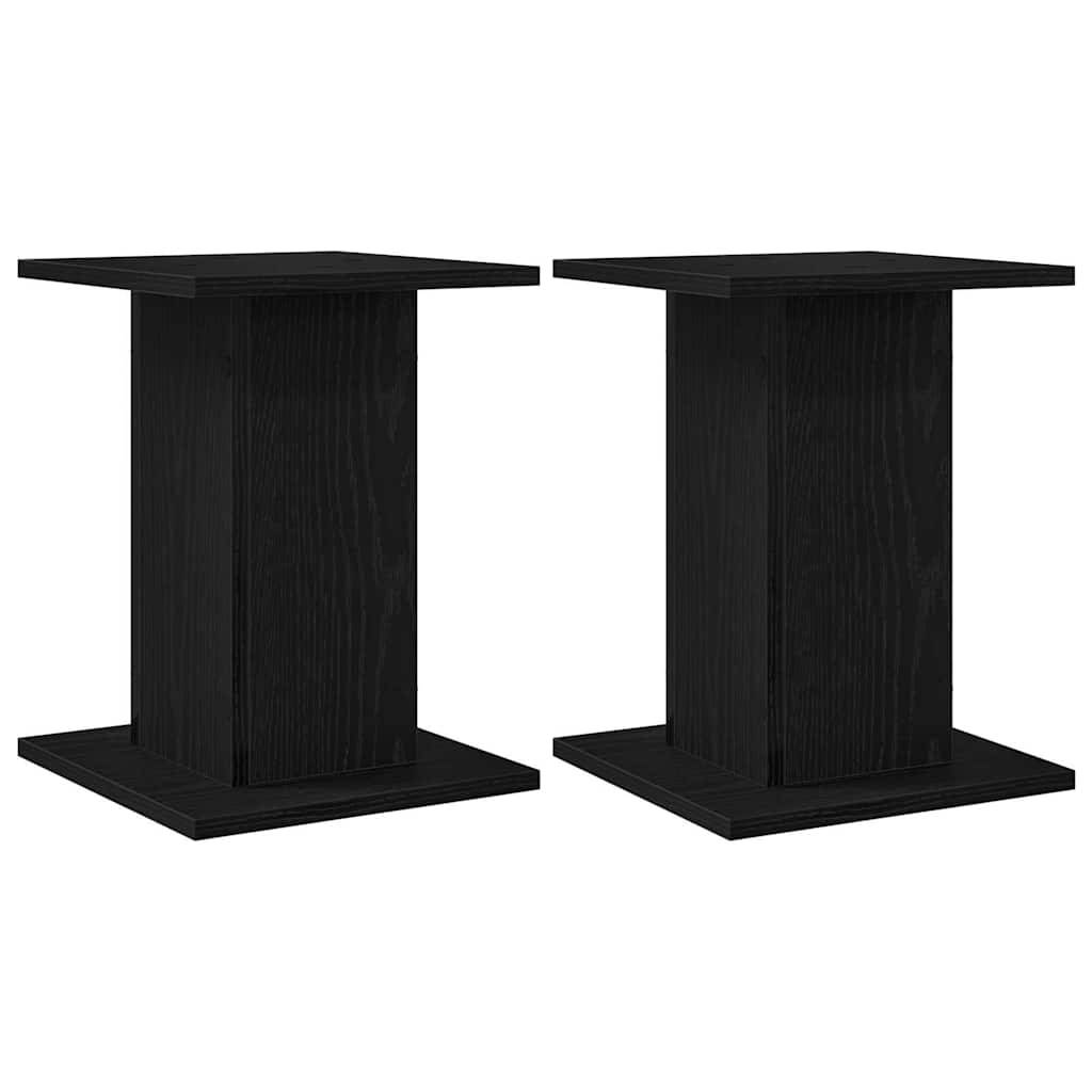 ComfortXL - Ensemble de 2 Supports pour Pots Carrés Bois Ingénierie Style Moderne pour Salon Chêne Noir 40 cm – ComfortXL Outdoor Living - Image 2