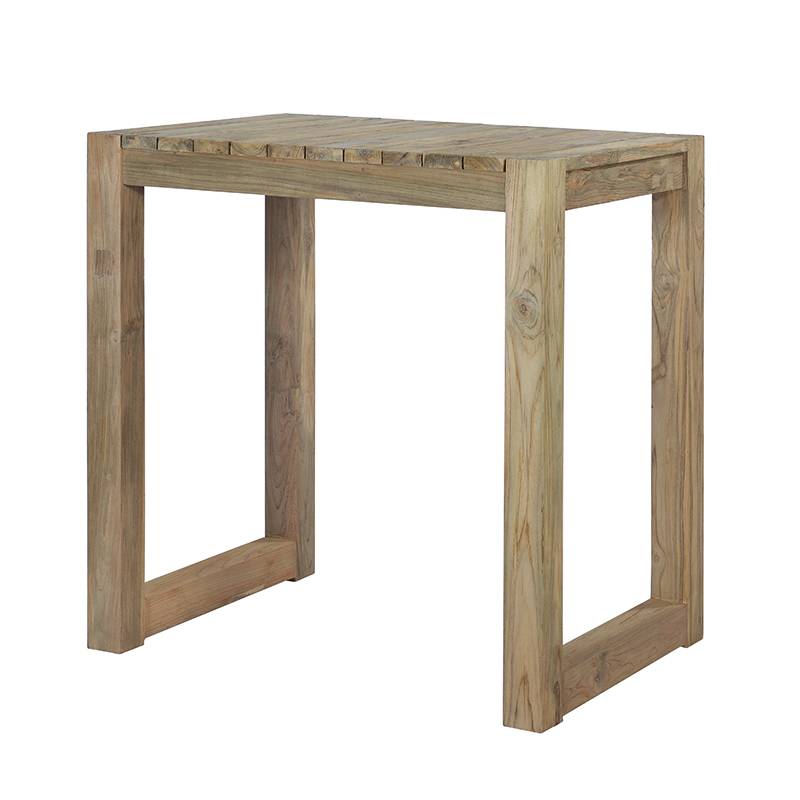 Table haute en teck recyclé 100 cm Toscagne - Gecko Jardin - Image 2