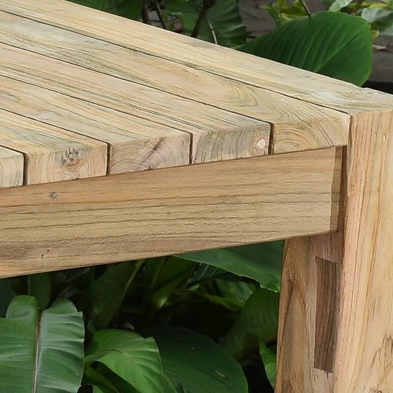 Table haute en teck recyclé 100 cm Toscagne - Gecko Jardin - Image 3