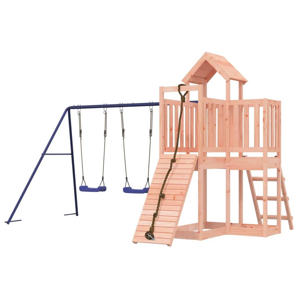 Helloshop26 - Aire de jeux d'extérieur balançoires toboggan portiques robuste jeux jardin 357 x 248 x 214 cm bois massif de douglas - Image 2