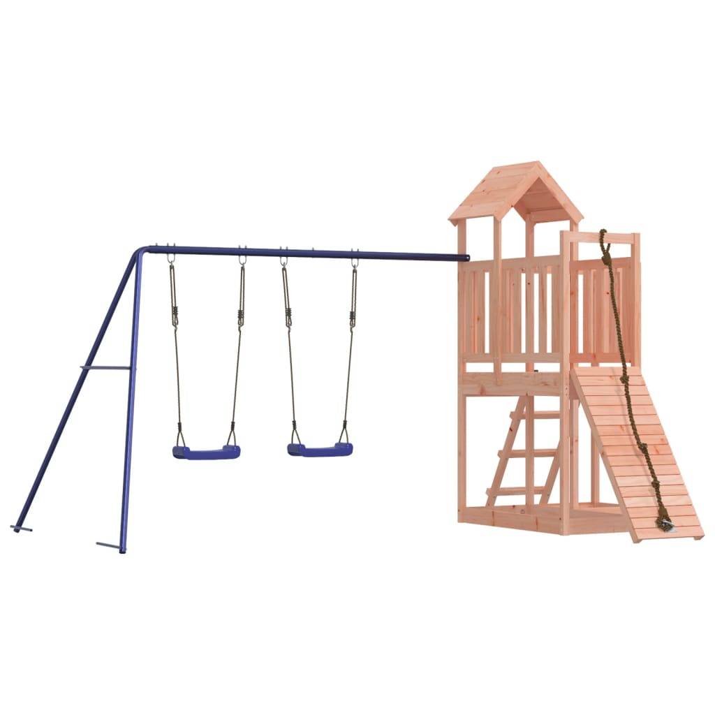 Helloshop26 - Aire de jeux d'extérieur balançoires toboggan portiques robuste jeux jardin 357 x 248 x 214 cm bois massif de douglas - Image 1