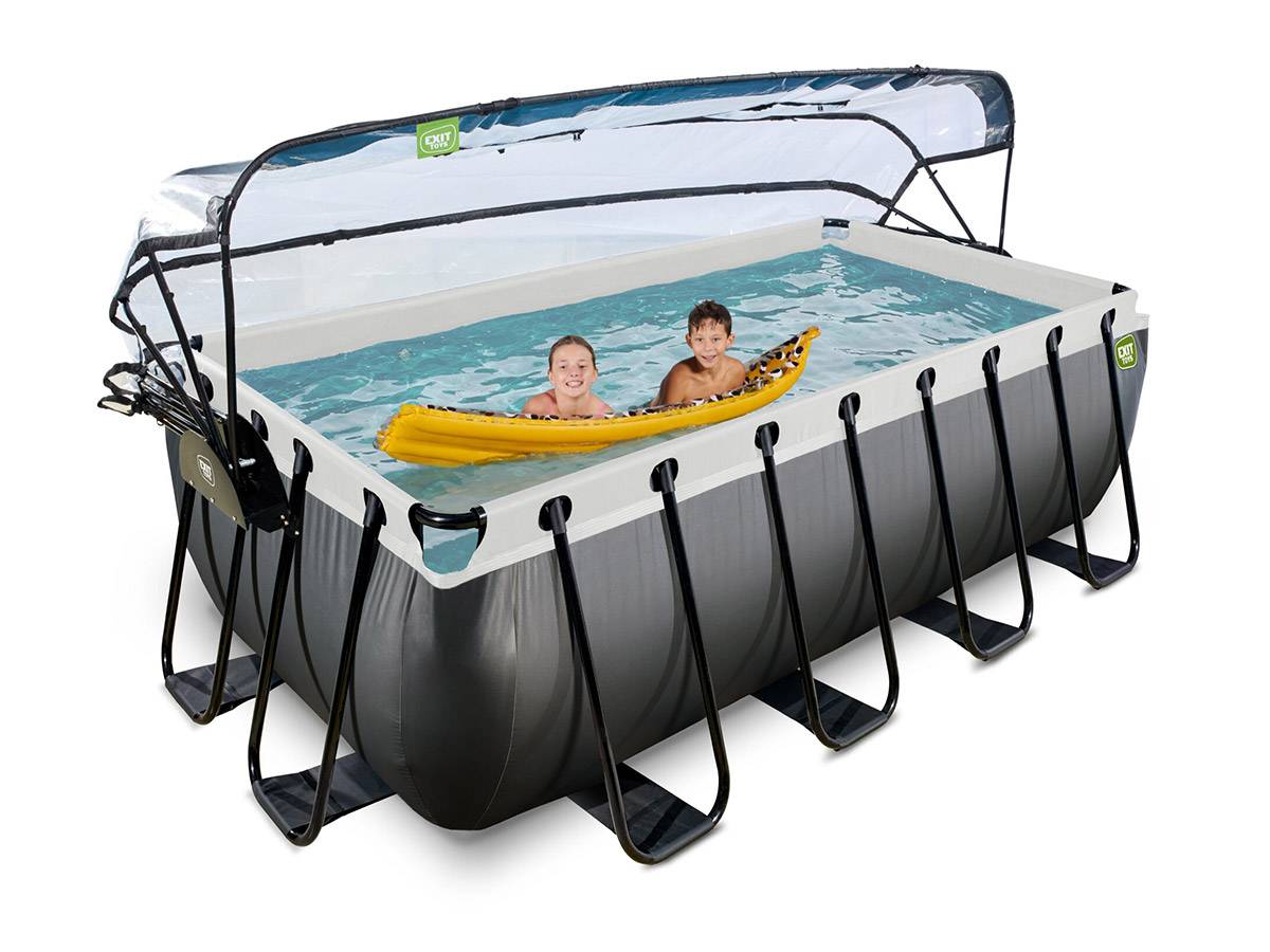 Exit Toys - Piscine tubulaire Black Leather rectangulaire 4,00 x 2,00 x 1,22 m avec dôme - Exit Toys - Image 8