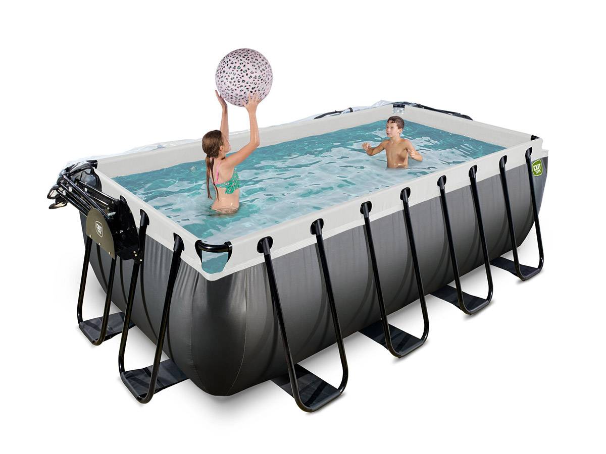 Exit Toys - Piscine tubulaire Black Leather rectangulaire 4,00 x 2,00 x 1,22 m avec dôme - Exit Toys - Image 7