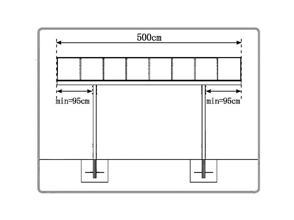 Carport aluminium autoportant BOLTON 5x3 m avec toiture polycarbonate anti-UV pour 1 voiture – Direct Abris - Image 7